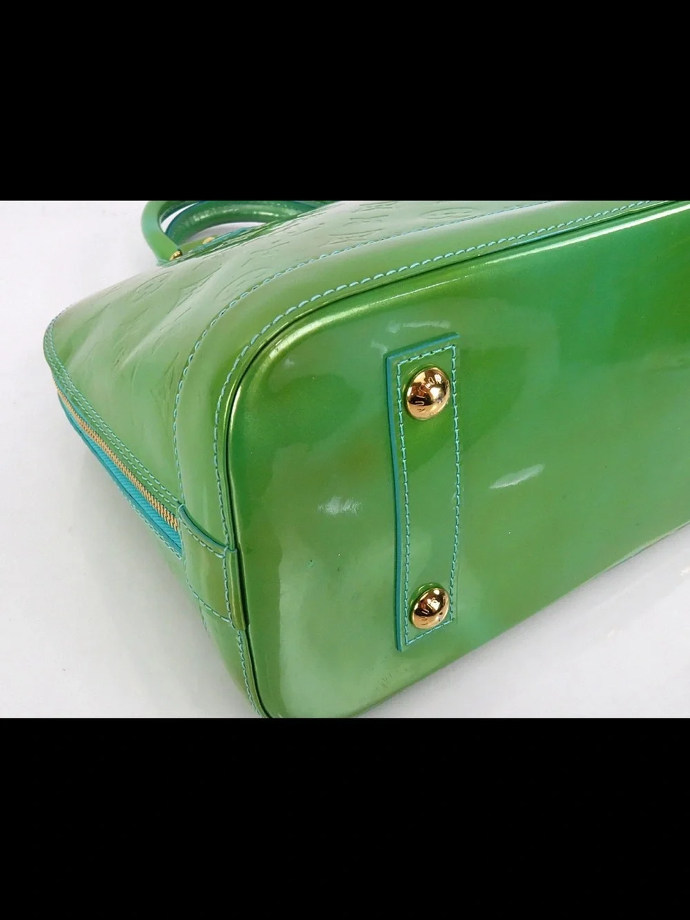 Louis Vuitton Green Patent Vernis Alma Handbag